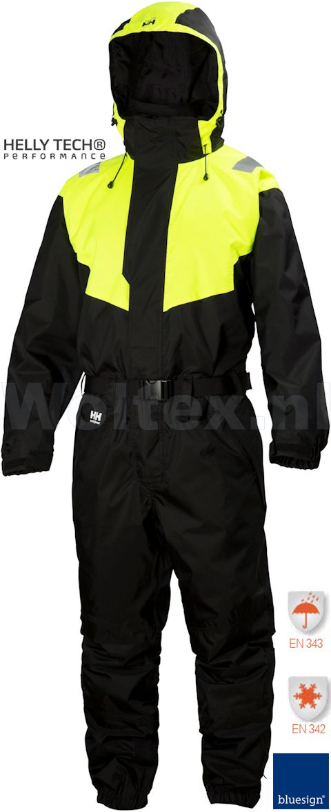 Helly Hansen Overalls Leknes 71613 shell- waterdicht- ademend zwart-geel(993)